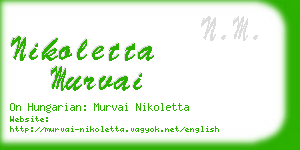 nikoletta murvai business card